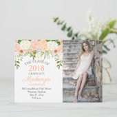 桃バラ白紫陽花フォト卒業 案内状 (スタンド正面)