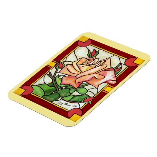 桃バラ窓 – マグネット (左側)