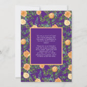 桃バラ紫の写真卒業発表 招待状 (裏面)