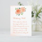 桃バラ結婚のウィッシングウェルカード エンクロージャーカード (スタンド正面)