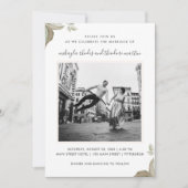 桃バラ結婚ズ写真招待状 招待状 (正面)