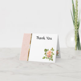 桃バラ縁ど結婚金ゴールド サンキューカード