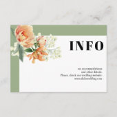 桃バラ花セージ緑のフローラ結婚ズ エンクロージャーカード (正面)