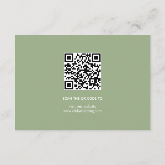 桃バラ花セージ緑のフローラ結婚ズ エンクロージャーカード (裏面)