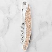 桃バラ赤面金ゴールドグリッター   ソムリエナイフ (正面)