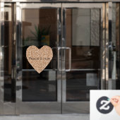 桃バラ金ゴールドグリッターハート ウィンドウサイン (オフィスドア)