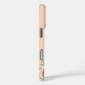 桃バラ金ゴールド花模様モノグラムエレガント Case-Mate iPhoneケース (裏面 / 右)