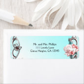 桃バラ&蝶バースデーパーティースパークル ラベル (インサイチュ)