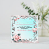 桃バラ&蝶バースデーパーティー 招待状 (スタンド正面)