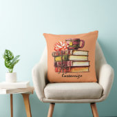桃パーソナライズされたの本とお茶 クッション (椅子)
