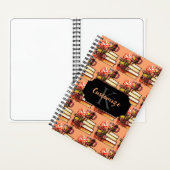 桃パーソナライズされたの本とお茶 ノートブック (内側)