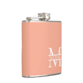 桃パーソナライズされたエレガントモノグラムと名前 フラスク (右)