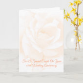 桃パーソナライズされたバラ65結婚周年 カード (黄色い花)