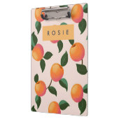 桃パーソナライズされた柄かわいい桃 クリップボード (左)