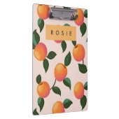 桃パーソナライズされた柄かわいい桃 クリップボード (右)