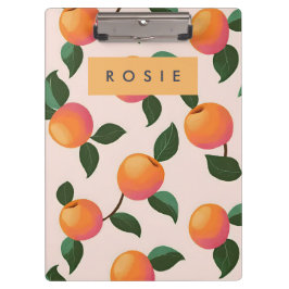 桃パーソナライズされた柄かわいい桃 クリップボード