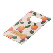 桃パーソナライズされた柄かわいい桃 クレジットカード栓抜き (正面アングル)