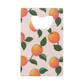 桃パーソナライズされた柄かわいい桃 クレジットカード栓抜き (裏面)