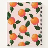 桃パーソナライズされた柄かわいい桃 ノートブック (裏面)