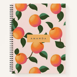 桃パーソナライズされた柄かわいい桃 ノートブック