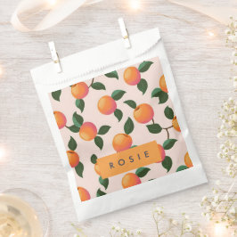 桃パーソナライズされた柄かわいい桃 フェイバーバッグ