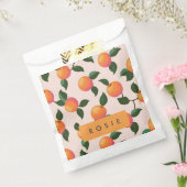 桃パーソナライズされた柄かわいい桃 フェイバーバッグ (封をした状態)