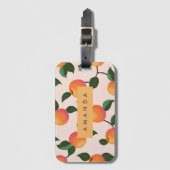 桃パーソナライズされた柄かわいい桃 ラゲッジタグ (正面縦)
