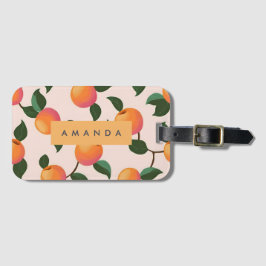 桃パーソナライズされた柄かわいい桃 ラゲッジタグ