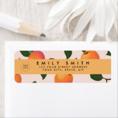 桃パーソナライズされた柄かわいい桃 ラベル (インサイチュ)