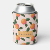 桃パーソナライズされた柄かわいい桃 缶クーラー (缶裏面)