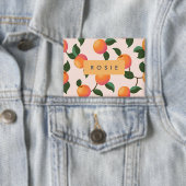 桃パーソナライズされた柄かわいい桃 缶バッジ (インサイチュ)