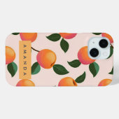 桃パーソナライズされた柄かわいい桃 Case-Mate iPhoneケース (裏面 (横))