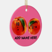 桃パーソナライズされた漫画 セラミックオーナメント (右)