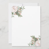 桃パーソナライズされた色の花模様のデザイン 招待状 (裏面)