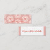 「桃パーソナライズされた開花」ソーシャルメディア スキニー名刺 (正面/裏面)