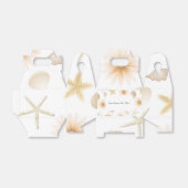 桃ビーチシーシェル&フラワーズモダン結婚ズ フェイバーボックス (折り畳みなし)