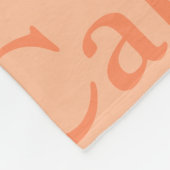 桃ピンクの白いアクアフラワーと名前の毛布 フリースブランケット (角)