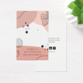 桃ピンクの花のスケッチ耳飾りディスプレイカード (デスク)