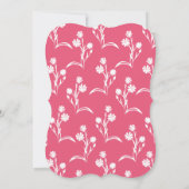 桃ピンクワイルドフラワーバースデー縁どパーティー 招待状 (裏面)