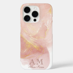 桃ピンク水色インクカスタマイズ可能 iPhone 16 PROケース