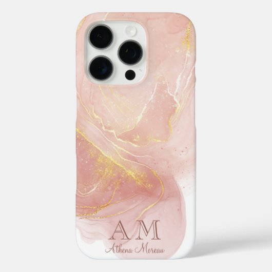 桃ピンク水色インクカスタマイズ可能 Case-Mate iPhoneケース (裏面)