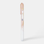 桃ピンク水色インクカスタマイズ可能 iPhoneケース (左側面)