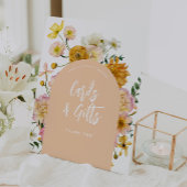 桃フローラのアーチカードとギフトサイン 台座サイン