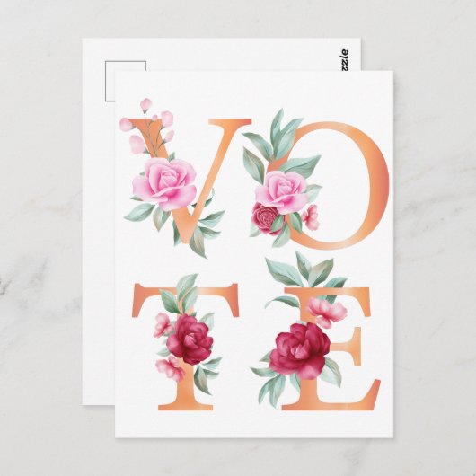 桃フローラエレガントゴーフェミニン投票 ポストカード (正面/裏面)