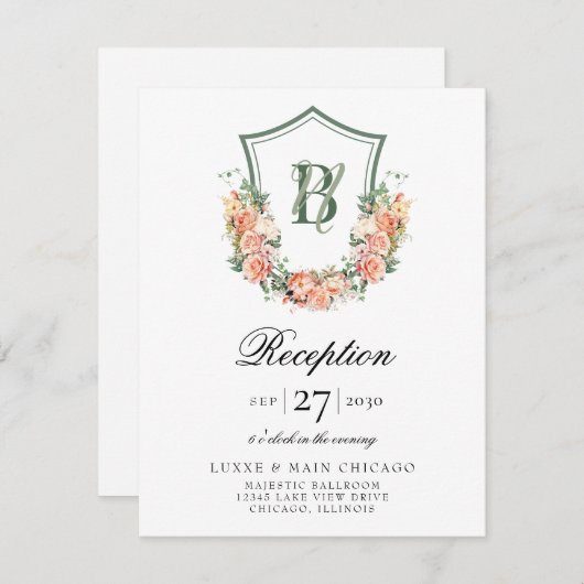 桃フローラクレストウェディングレセプション エンクロージャーカード (正面/裏面)