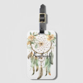 桃フローラグリーンドリームキャッチャー ラゲッジタグ (正面縦)