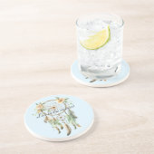 桃フローラグリーンフェザーズドリームキャッチャー コースター (側面)