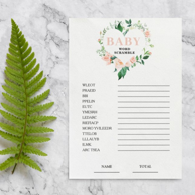 桃フローラスクランブル赤ちゃんシャワーゲーム (クリエイターアップロード済み)