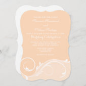桃フローラスワールブラケットウェディング招待状 招待状 (正面/裏面)