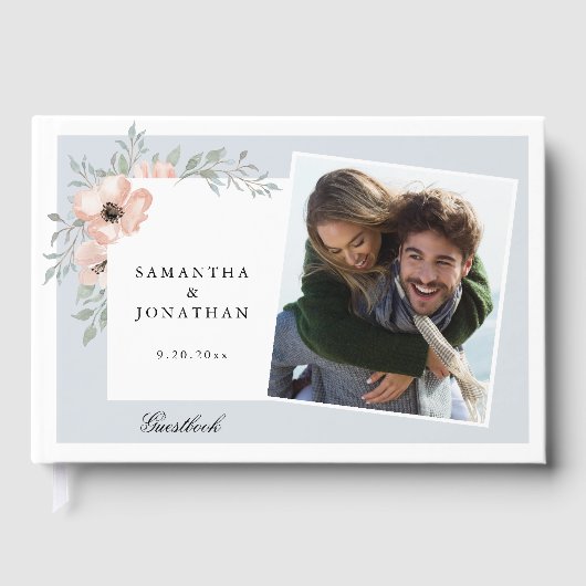 桃フローラダスティブルー2枚結婚の写真 ゲストブック (正面)